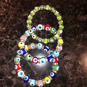 Evil Eye 🧿 Glass Bracelets (Set of 3)